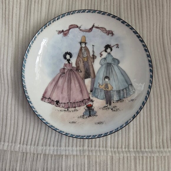 VTG Steinbock Enamel Over Metal Plate Trinket Dish Hand Painted Austria 5.75" - Picture 1 of 6
